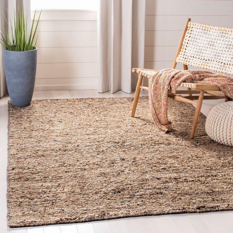 Beige and Taupe Handmade Wool Area Rug, 3' x 5'