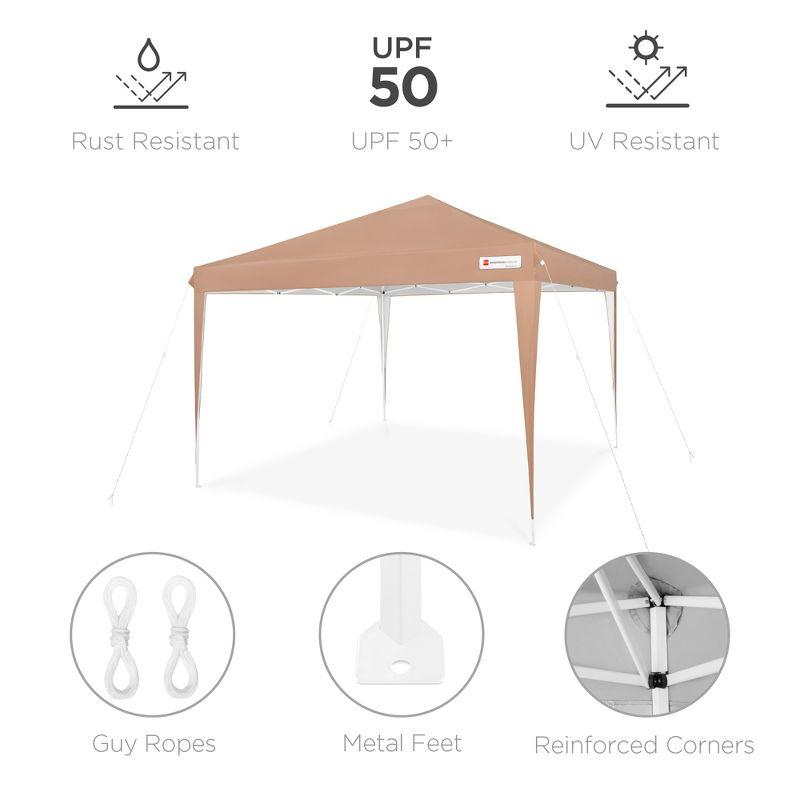 Best Choice Products 10x10ft Pop Up Canopy Outdoor Portable Adjustable Instant Gazebo Tent w/ Carrying Bag - Tan