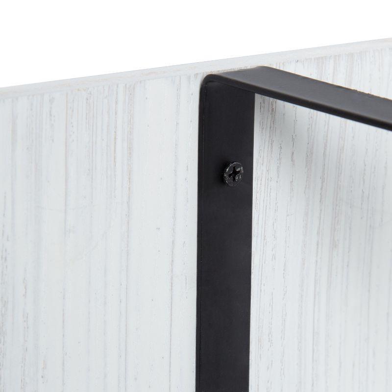 Kate and Laurel Oakly Rectangle Wood Wall Sconce, 7x18, White