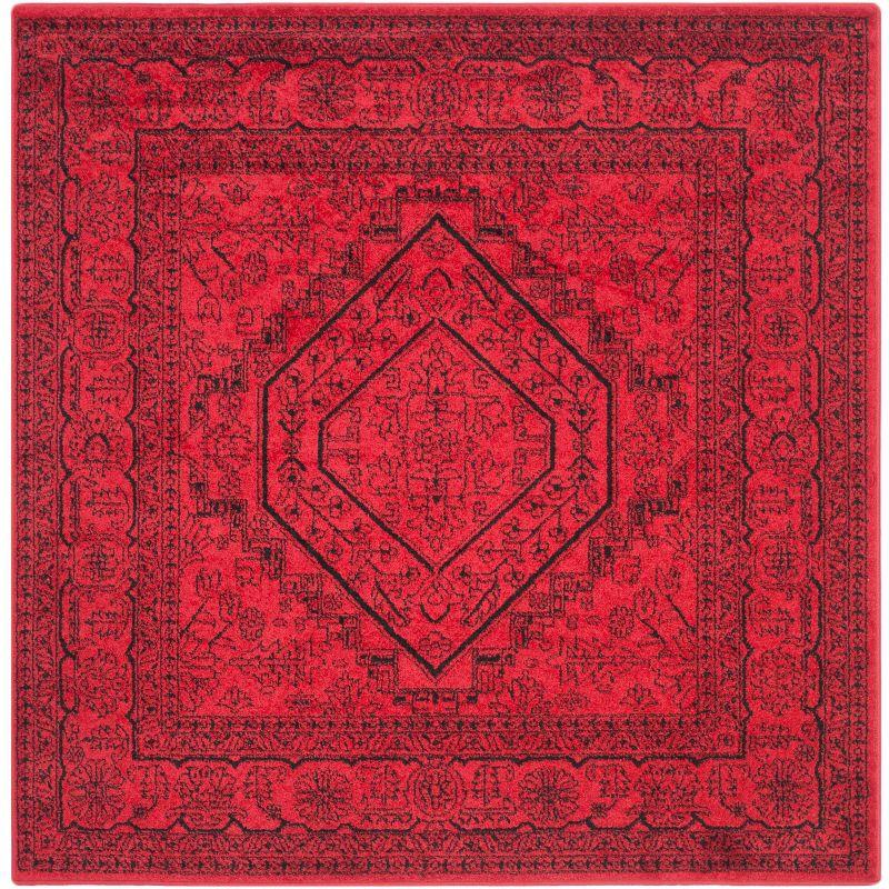 Adirondack ADR108 Power Loomed Area Rug - Red/Black - 6'x6' - Safavieh.