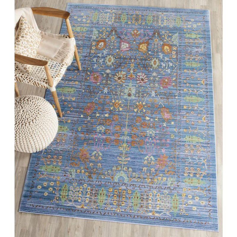 Valencia Blue & Multi Persian Motif 4' x 6' Synthetic Area Rug