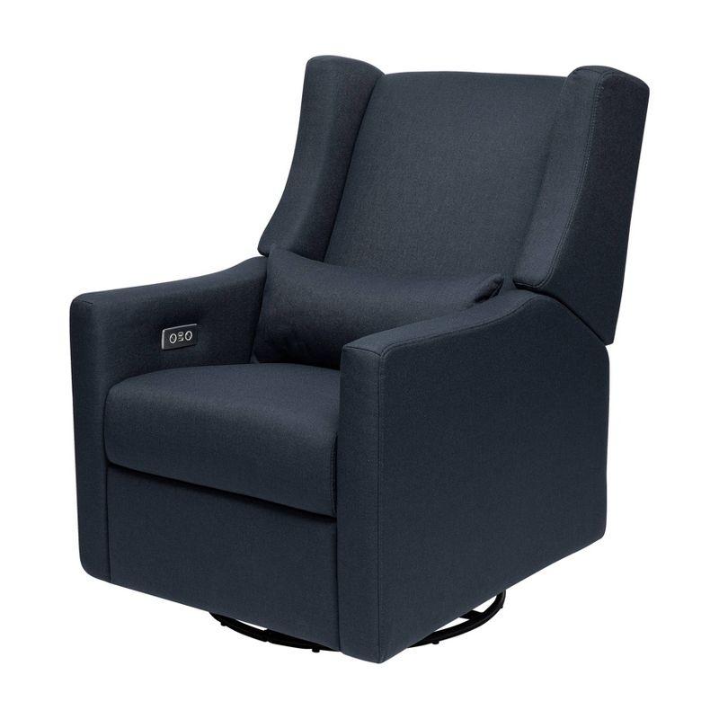 Sustainably Sourced White Linen Swivel Recliner Armchair