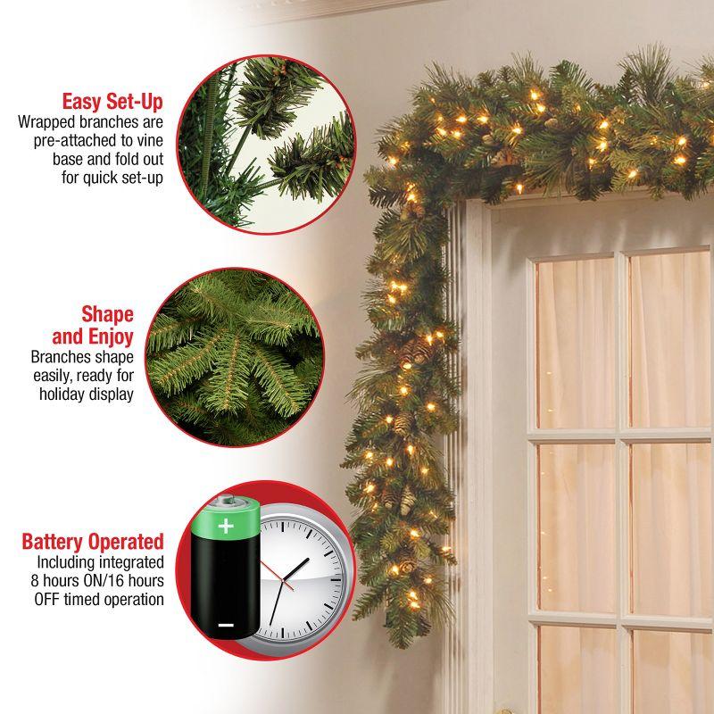 The Holiday Aisle® 9ft. Carolina Pine Garland with LED Lights