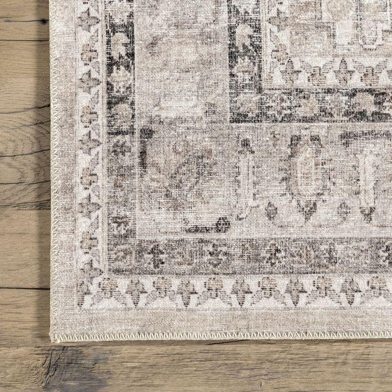 Nuloom Davi Faded Spill Proof Treated Pet Friendly Premium Machine Washable Area Rug, 8' x 10', Stone