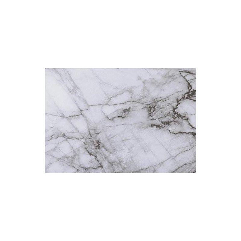 Monarch Specialties Accent Table C-Shaped End Side Snack Living Room Bedroom Metal Laminate White Marble Look Black Contemporary Modern