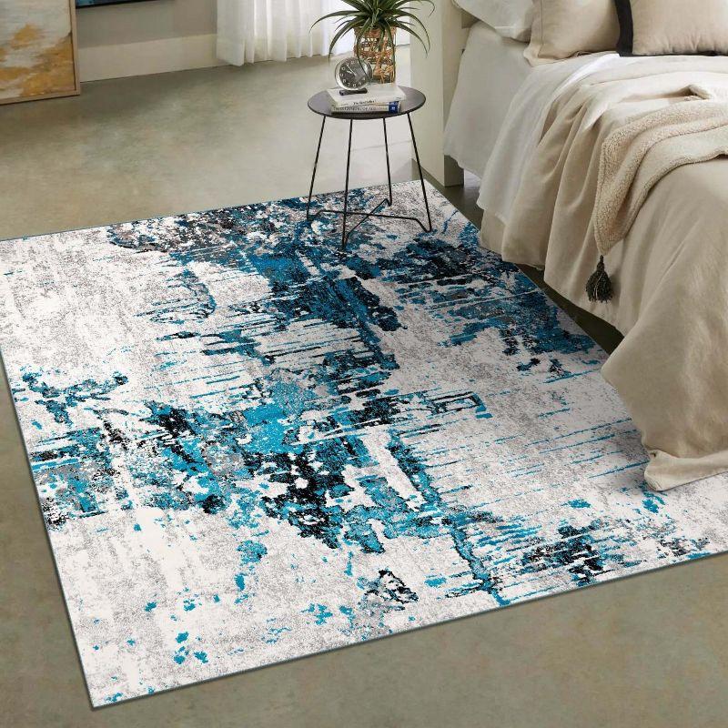 Luxe Weavers Contemporary Abstract Area Rug, Turquoise 5x7