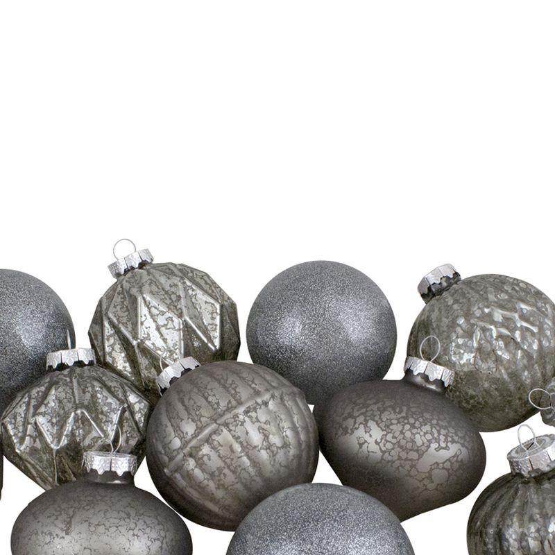 Neutral Tone Finial and Glass Ball Christmas Ornaments