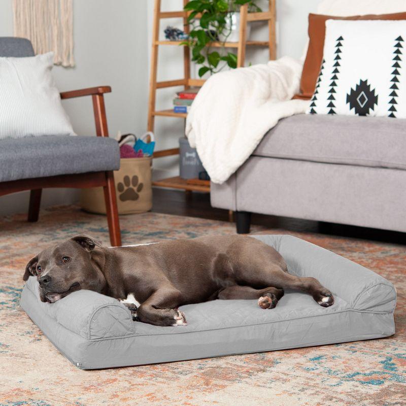 FurHaven Quilted Full Support Sofa Dog Bed