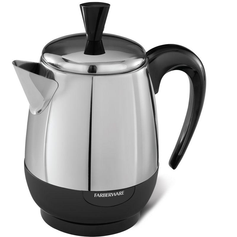 Stainless Steel 4-Cup Electric Coffee Percolator with Touchscreen