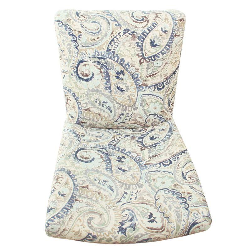 Set of 2 Parson Dining Chair Blue Velvet Paisley Print - HomePop: Upholstered, Foam-Filled, Hardwood Frame