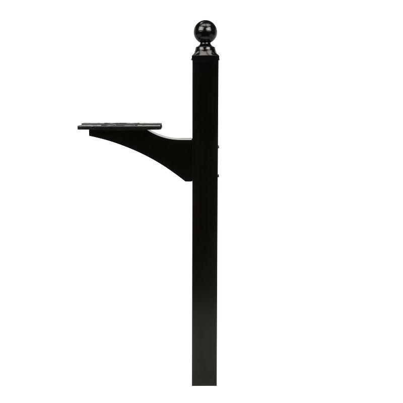 Architectural Mailboxes Landover Mailbox and Address Posts Black: Aluminum Stand, No Assembly Required, 56.3" Height