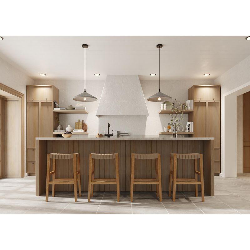 Maven Lane Maven Lane Emerson Kitchen Stool with Vegan Leather Upholstery