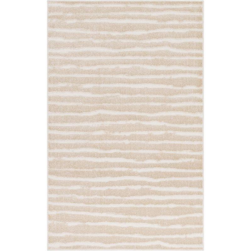 Beige Synthetic Easy-Care Reversible Outdoor Rug