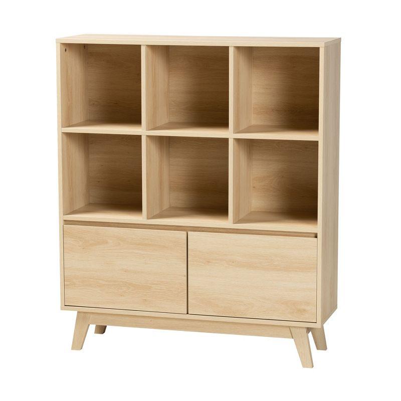 Baxton Studio Danina Japandi Oak Brown Finished Wood Bookshelf