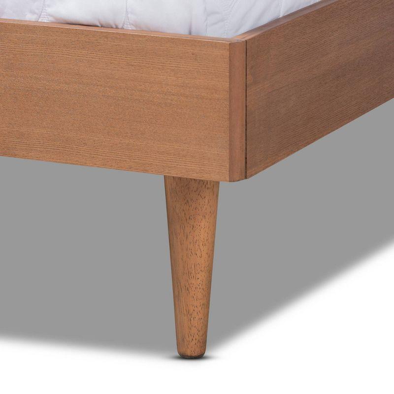 King Rina Wood Bed Frame Ash Walnut - Baxton Studio