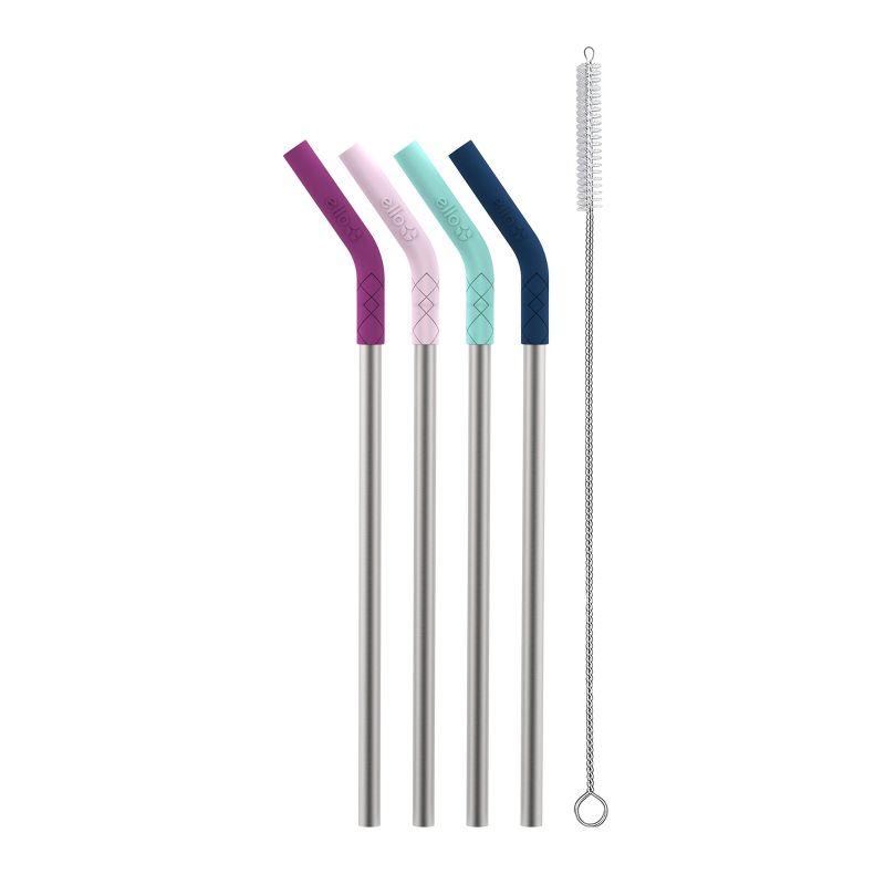 Ello 4pk Stainless Straws with Silicone Tips