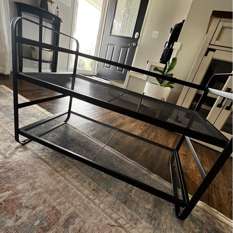 2 Tier Shoe Rack Black Metal Mesh - Brightroom™