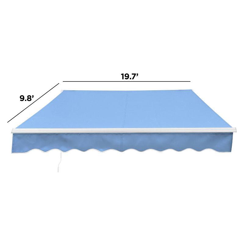 Motorized Retractable White Frame Patio Awning