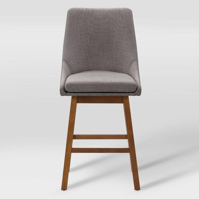 Set of 2 Boston Formed Back Fabric Barstools Light Gray - CorLiving: Upholstered, Counter Height, Rubberwood Legs