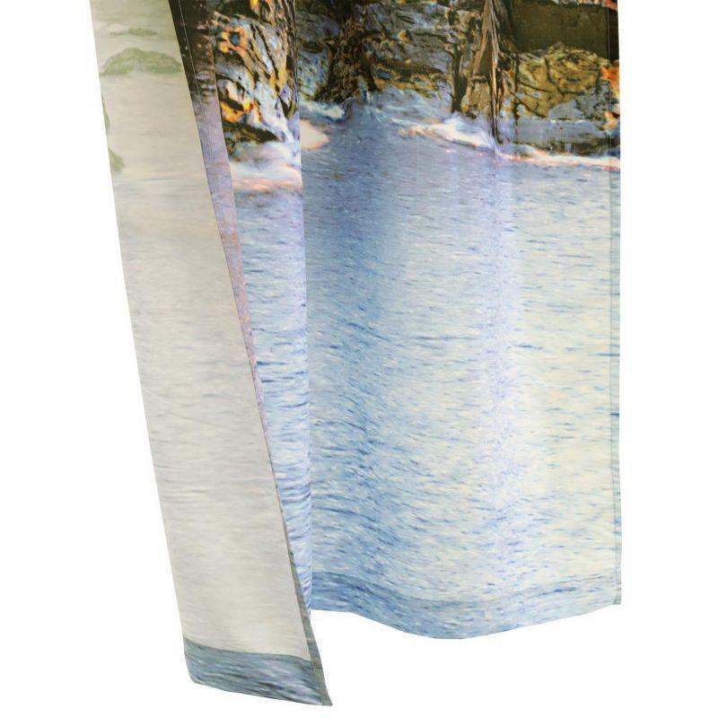 Habitat Photo Real Lighthouse and Ambient Surroundings Sunrise Light Filtering Pole Top Curtain Pair Each 38" x 84" Multicolor