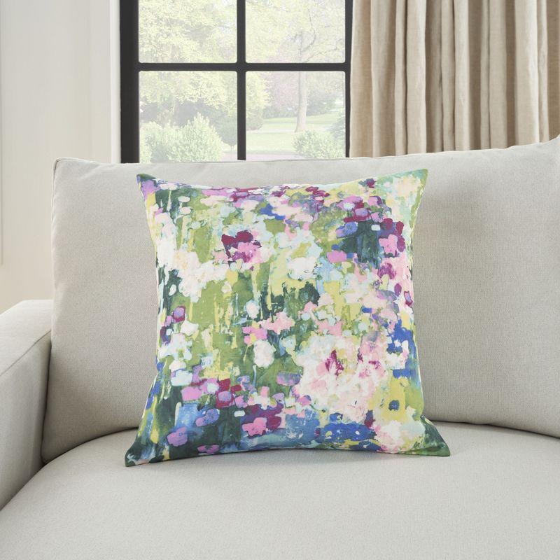 Waverly Garden Gesture Multicolor Abstract 18" Throw Pillow