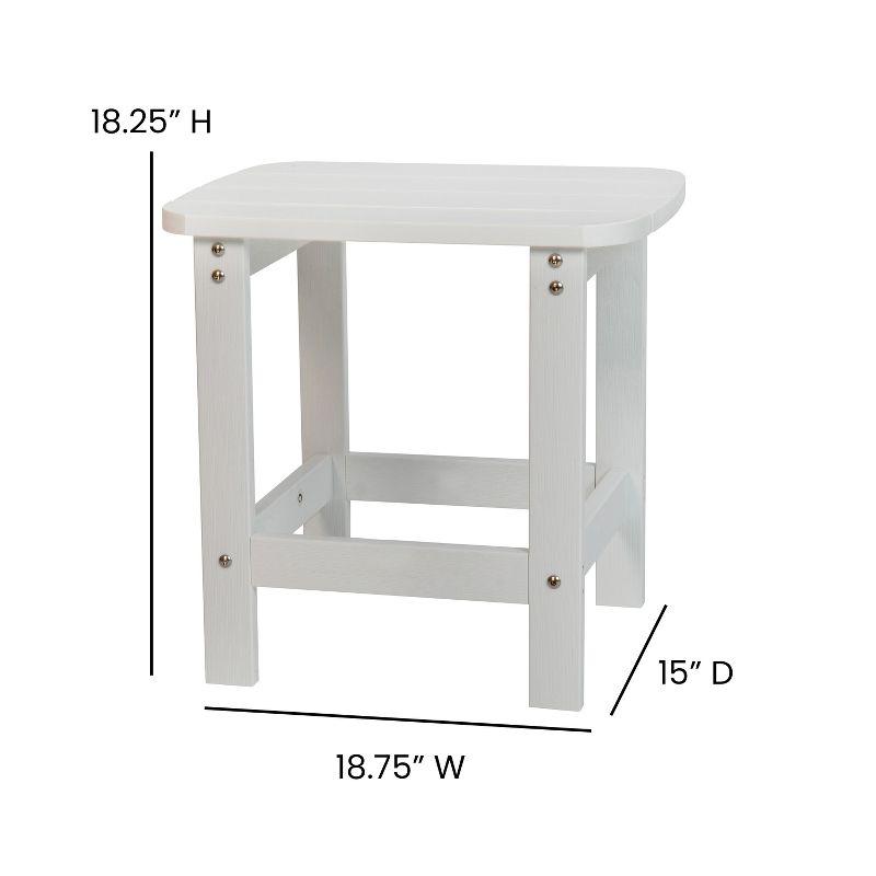 Flash Furniture Charlestown All-Weather Poly Resin Wood Commercial Grade Adirondack Side Table