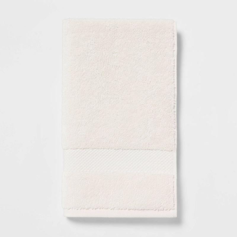 Performance Plus Hand Towel Cream - Threshold™: 100% Cotton, Fade-Resistant, Terry Construction, OEKO-TEX Certified