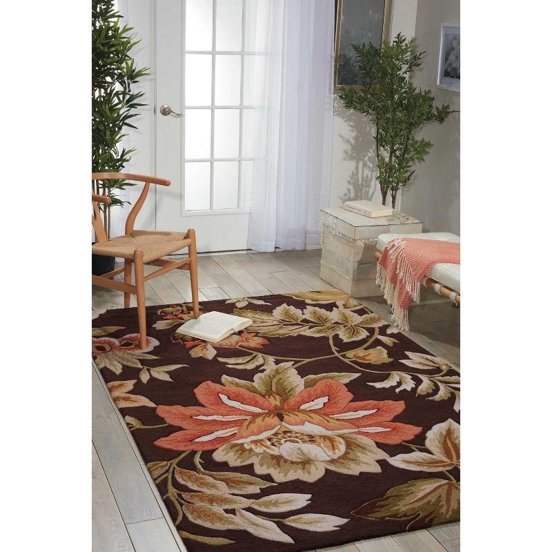 Handmade Tufted Brown Synthetic 4' x 6' Easy-Care Rug