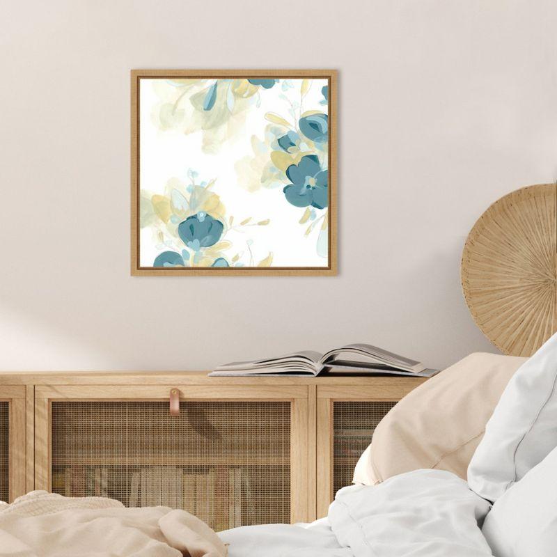 Amanti Art Coeruleus Flowers by June Erica Vess Canvas Wall Art Print Framed 16 x 16-in.