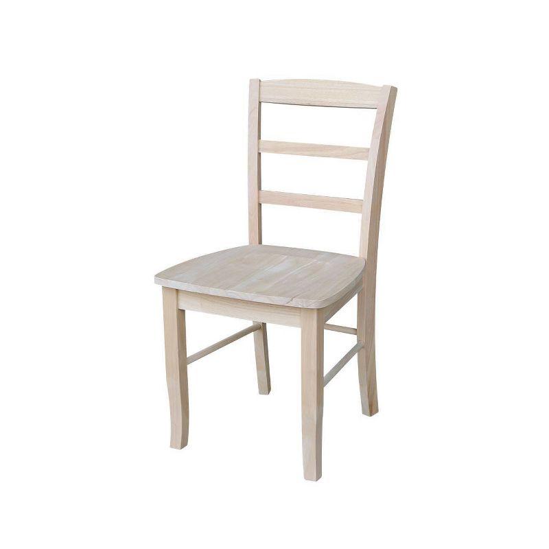 Unfinished Wood Ladderback Side Chair Set