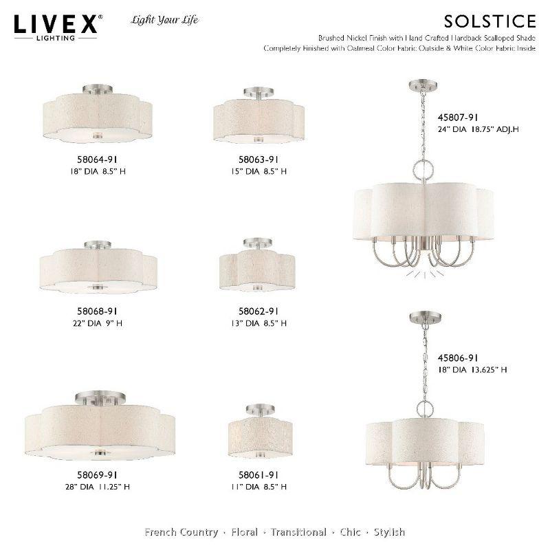 Livex Lighting Solstice 6 - Light Semi-Flush Mount in  Brushed Nickel