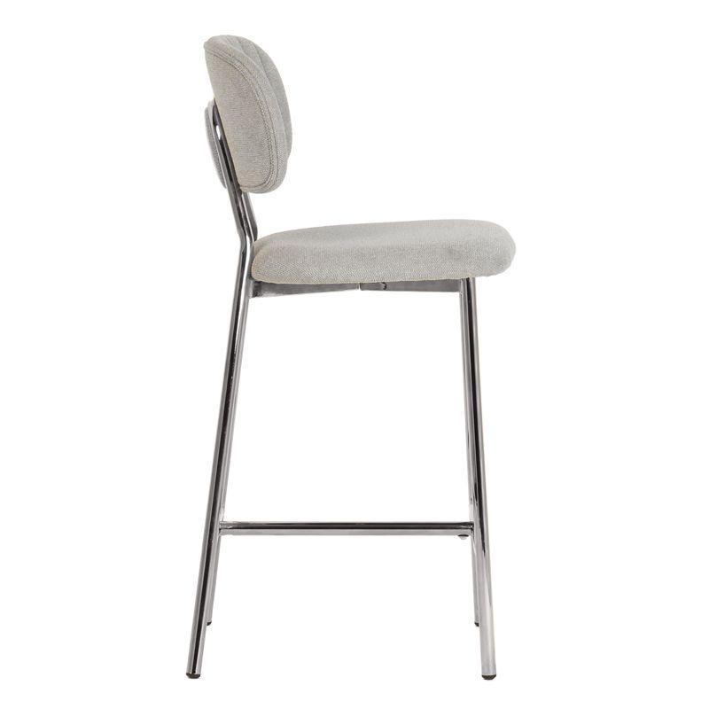 Ariana Gray Linen Counter Stool (Set of 2) - Silver Legs