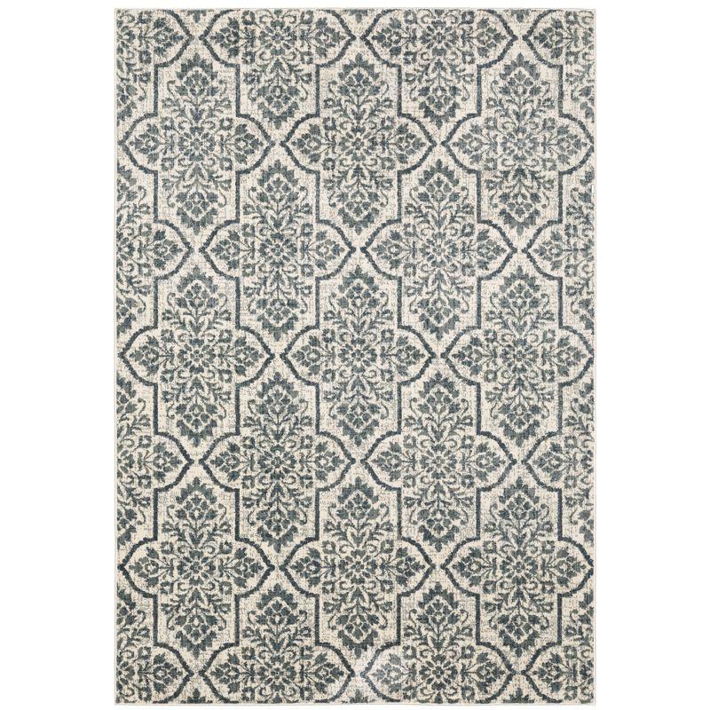 Multicolor Synthetic Easy-Care Geometric Floral Area Rug