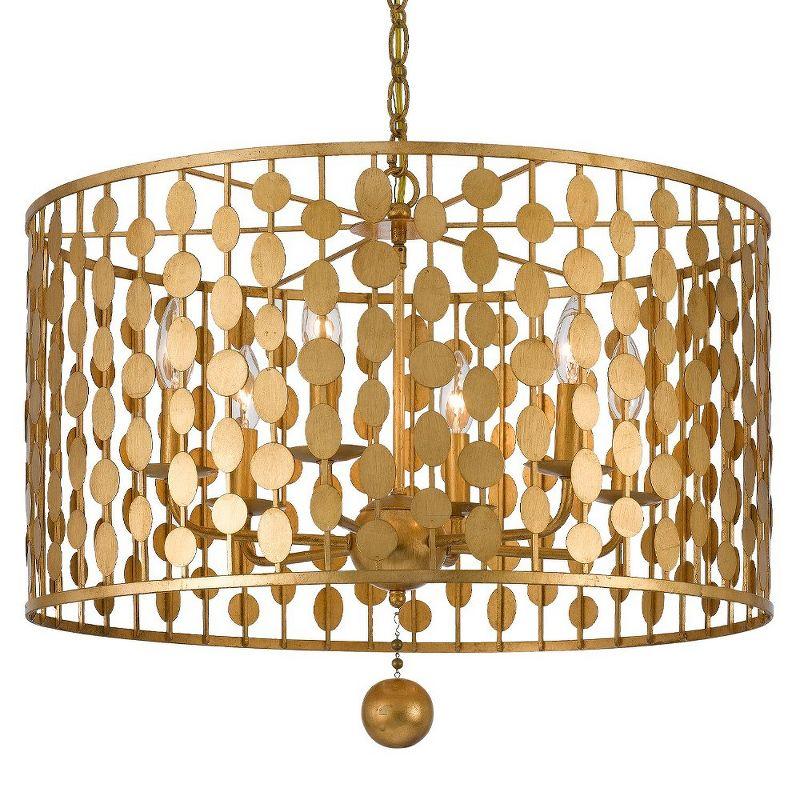 Crystorama Lighting Layla 6 - Light Chandelier in  Antique Gold