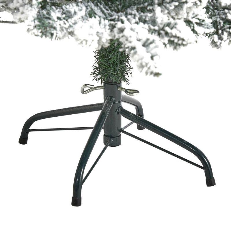 4ft Nearly Natural Pre-Lit LED Flocked Livingston Fir Artificial Christmas Tree Clear Lights: With Pine Cones, Easy Setup