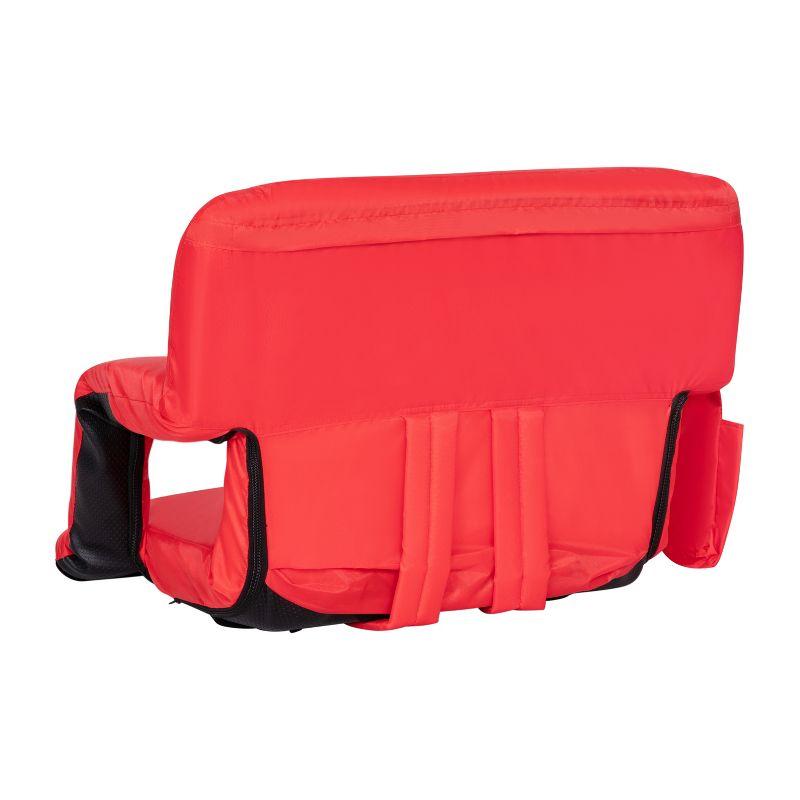 Extra Wide Red Reclining Stadium Chair with Backpack Straps