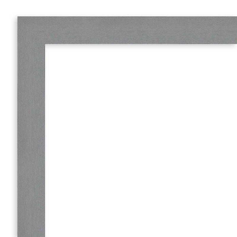 20" x 24" Brushed Nickel Framed Bathroom Vanity Wall Mirror - Amanti Art: Modern Rectangle, No Assembly Required