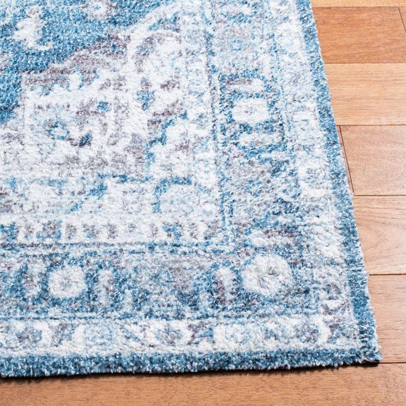 Vintage Elegance 5'x8' Blue Cotton Blend Flatweave Area Rug