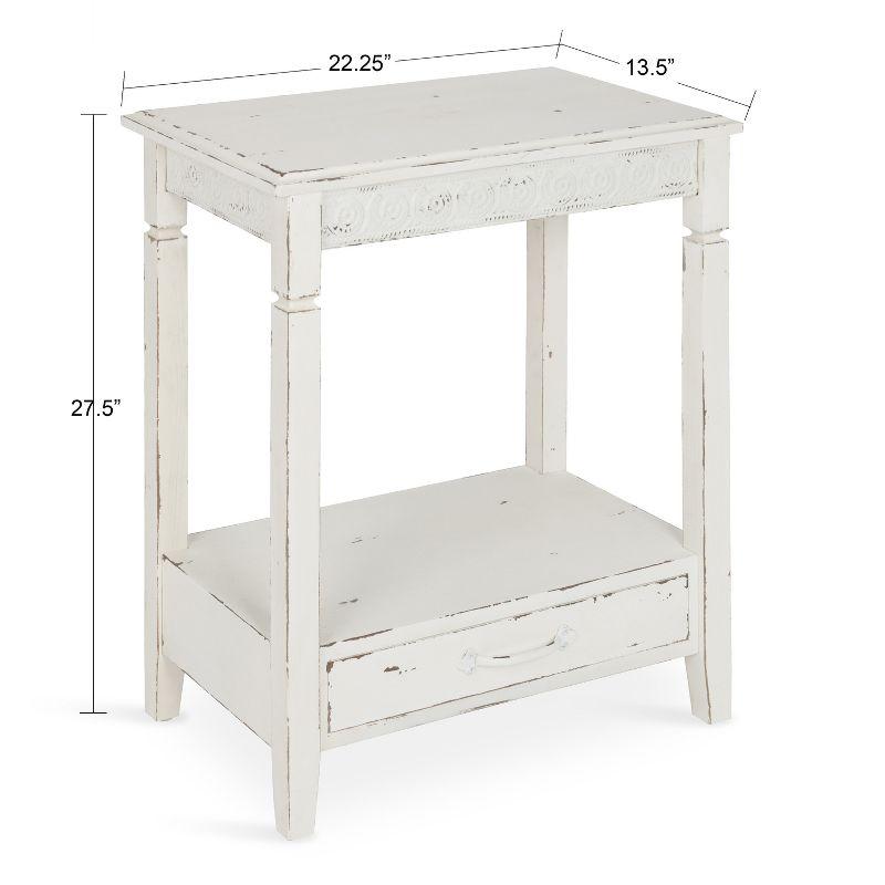 Kate and Laurel Idabelle Rectangle Wood Side Table, 13.5x22x27.75, White