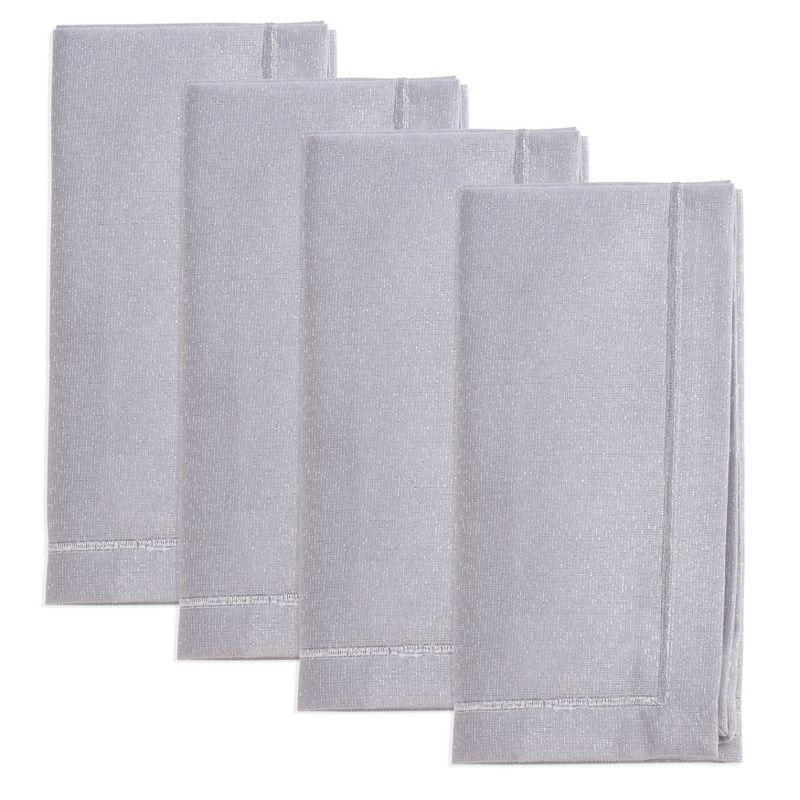 Saro Lifestyle Shimmering Napkin, 19" Square, Silver (Set of 4)