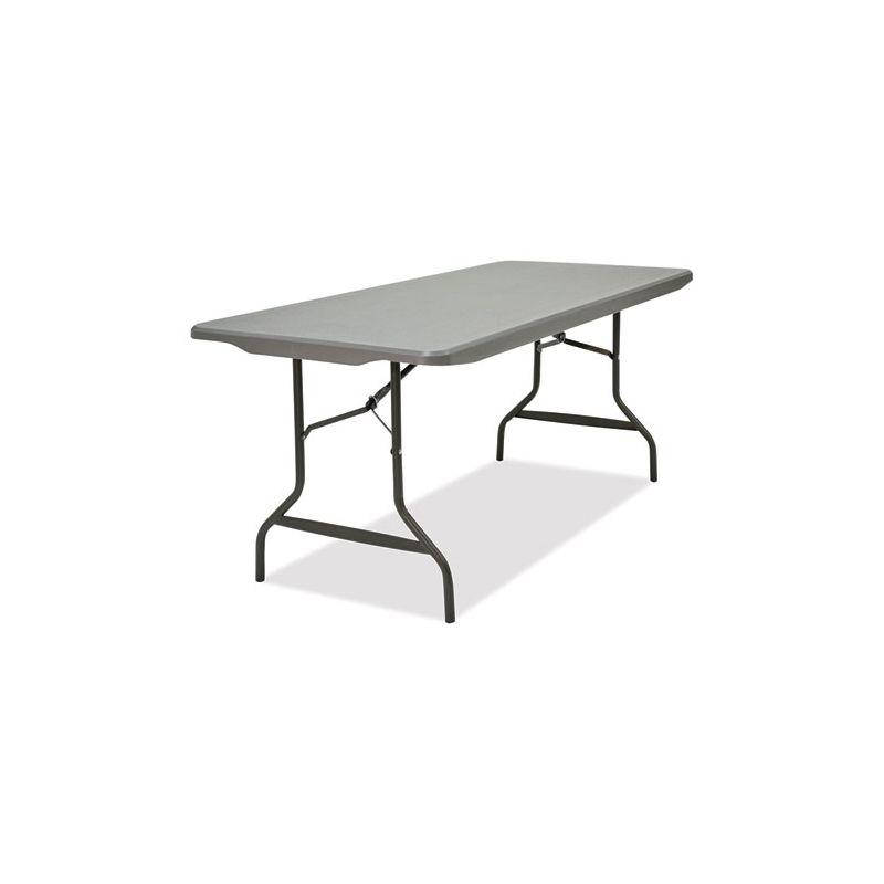 Charcoal Industrial Folding Table with Steel Frame, 72" x 30"