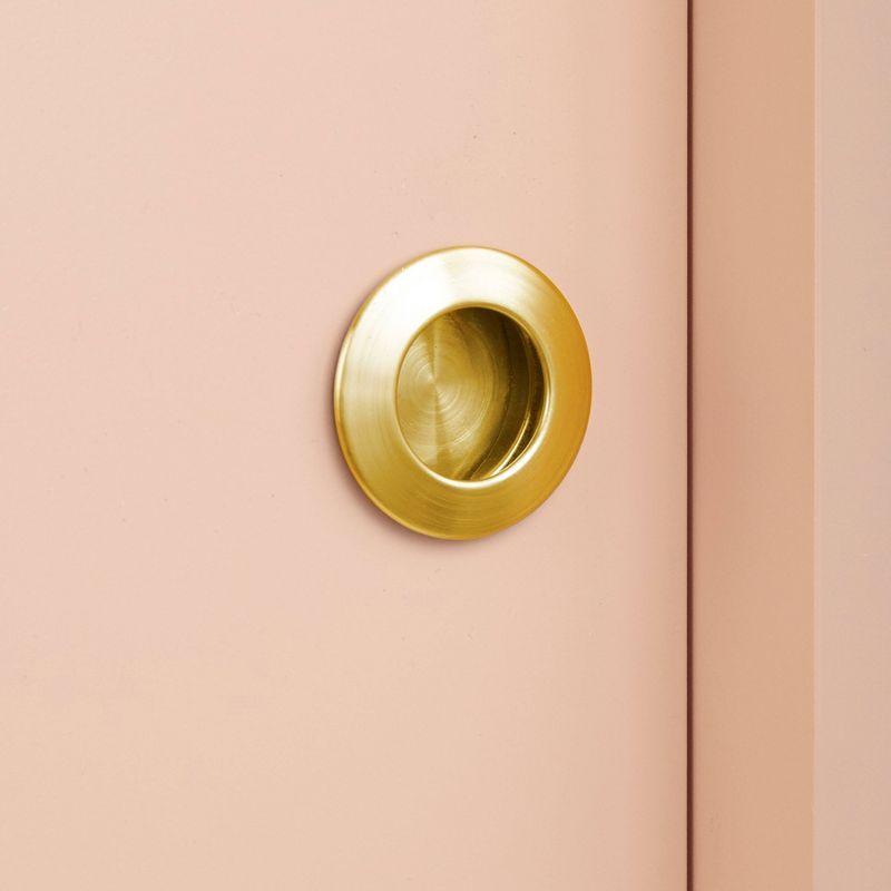 Buylateral Margo Mid Century Modern TV Stand for TVs up to 65" Blush Pink: Media Console with Storage, Painted MDF, Metal Hardware