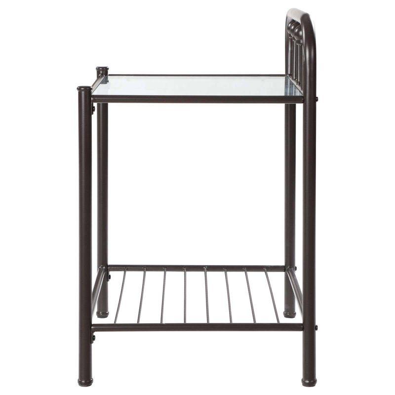 Coaster Livingston Traditional 1 Shelf Metal Nightstand with Glass Top Dark Bronze