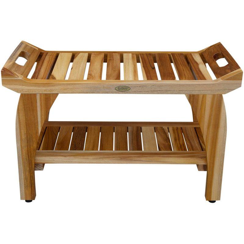 EcoDecors Tranquility by EcoDecors, Teak Shower Bench, Teak Bench Shower, Teak Shower Bench for Inside Shower, Teakwood Shower Bench