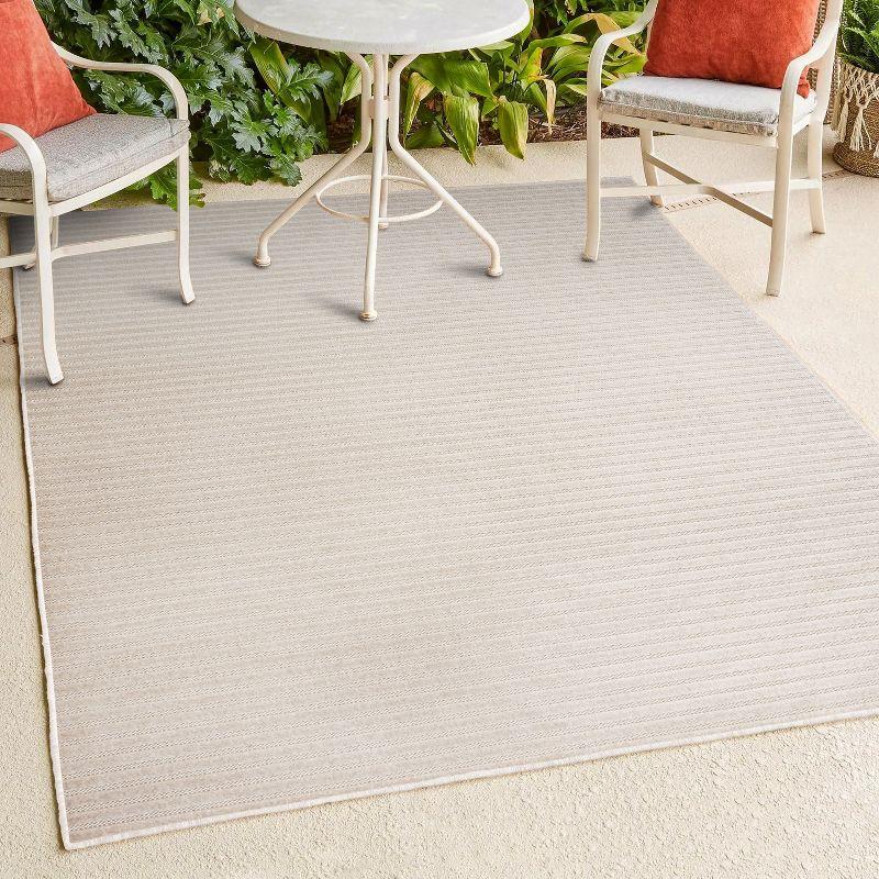 JONATHAN Y Aarhus High-Low Minimalist Scandi Striped Indoor/Outdoor Area Rug