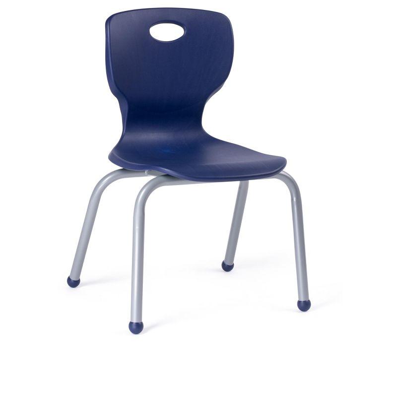 School Student Stack Chair - Luxurious and Comfortable with Riveted Frame 14'' Blue - for Classrooms in Home Learning or Office - Pack of 4 Chairs