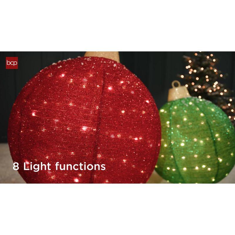 Best Choice Products 2pc Large Outdoor Christmas Ornament Set, Lighted Pop-Up Ball Holiday Décor