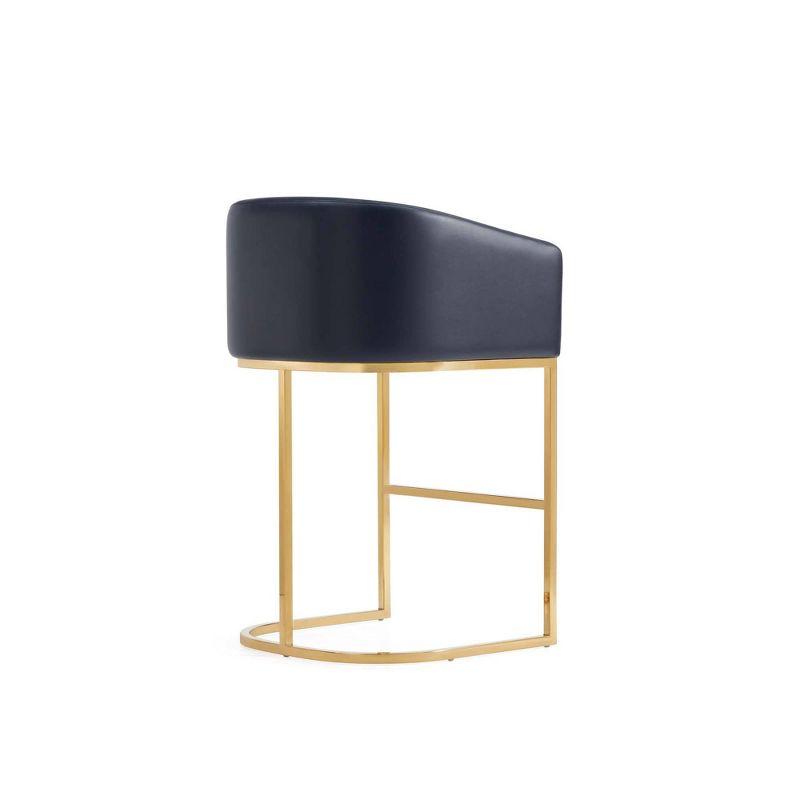 Manhattan Comfort Louvre Counter Height Barstool Black/Titanium Gold