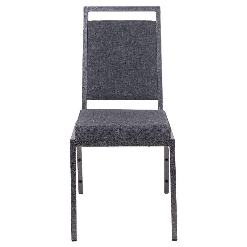 Dark Gray Fabric and Steel Stacking Banquet Chair