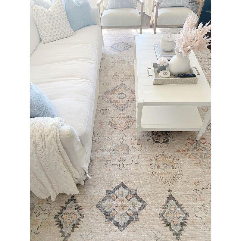 Hauteloom Beige Beckett Vintage Washable Area Rug